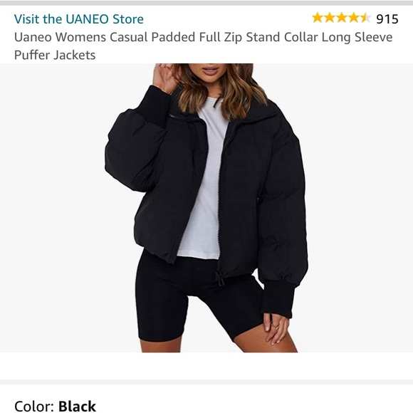 BLACK OVERSIZED PUFFER JACKET - Picture 1 of 4